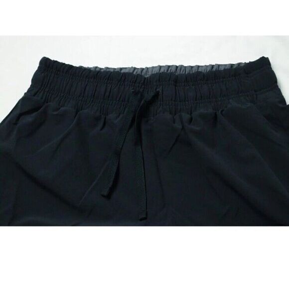 Gymshark Women Sz XL Running 2 in 1 Drawstring Shorts MG7 Black/Silhouette Grey - Picture 1 of 9